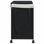 Market - Spalare si intretinere rufe - Uscatoare de rufe si accesorii - Cos de rufe cu roti, negru, 60x35x60,5 cm, ratan - Infinity.ro