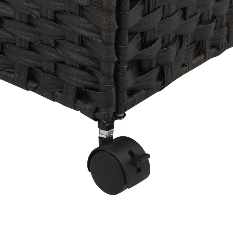 Market - Spalare si intretinere rufe - Uscatoare de rufe si accesorii - Cos de rufe cu roti, negru, 60x35x60,5 cm, ratan - Infinity.ro