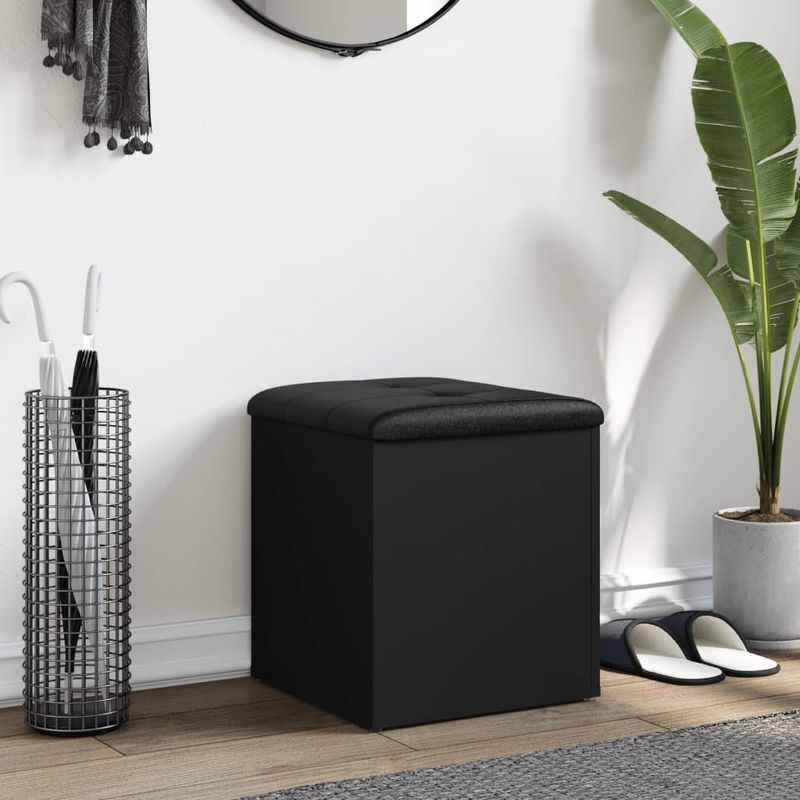 Casa si Gradina - Mobilier - Organizare si depozitare - Bancute - Banca de pantofi, negru, 42 x 42 x 45 cm, lemn prelucrat - Infinity.ro