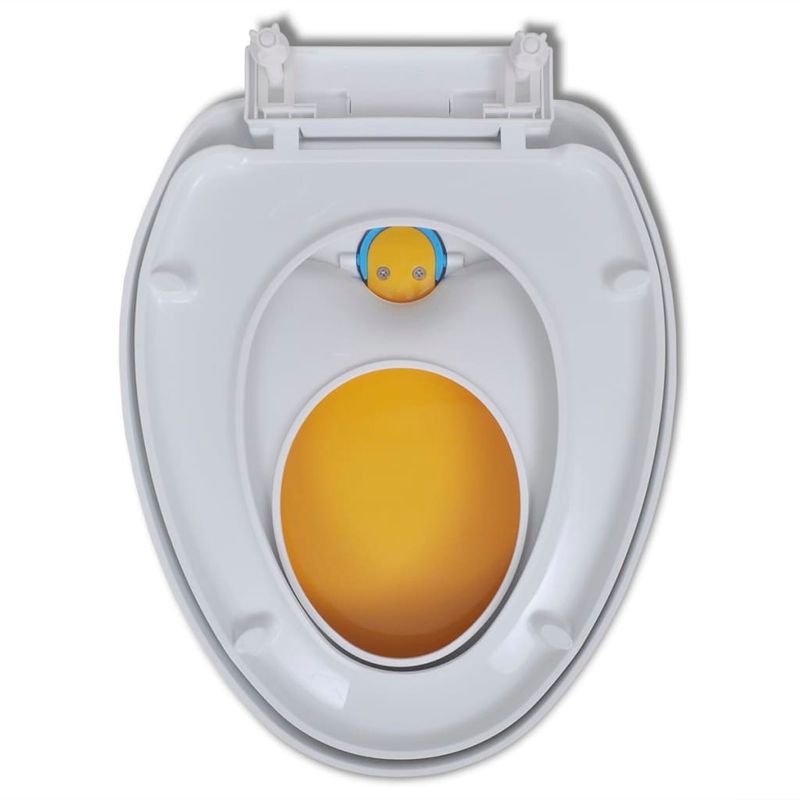 Casa si Gradina/Sanitare/Obiecte sanitare/Vase de toaleta - Capac WC cu inchidere silentioasa, alb & galben, adulti/copii - Infinity.ro