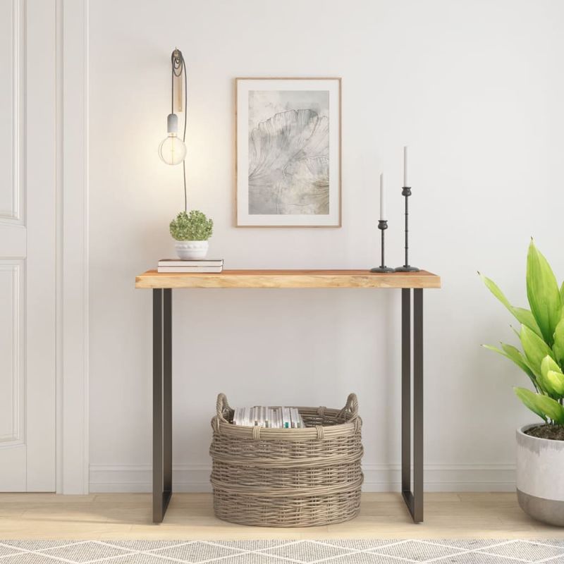 Casa si Gradina - Mobilier - Feronerie si accesorii mobila - Blat masa 100x40x2,5 cm dreptunghiular lemn acacia margine vie - Infinity.ro