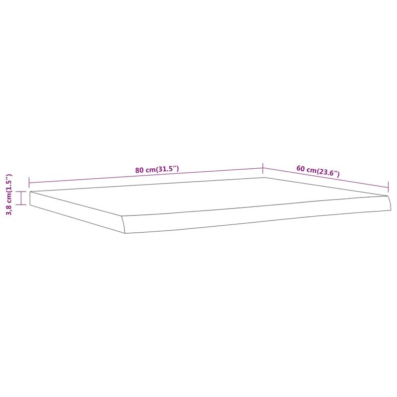 Casa si Gradina - Mobilier - Mobilier baie - Blaturi baie - Blat de baie, 80x60x3,8 cm, dreptunghiular, lemn masiv acacia - Infinity.ro