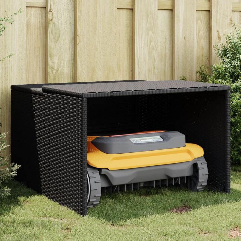 Casa si Gradina - Gradinarit si plante - Utilaje gradina - Consumabile si accesorii utilaje de gradina - Garaj pentru masina de tuns iarba negru 86x90x52/57cm poliratan - Infinity.ro
