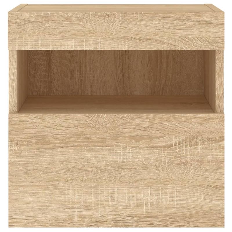 Casa si Gradina - Mobilier - Comode si corpuri - Comode - Comoda TV de perete cu LED, 2 buc. stejar sonoma, 40x30x40 cm - Infinity.ro