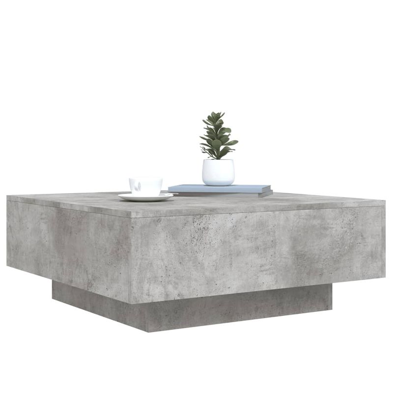 Casa si Gradina - Mobilier - Mese si birouri - Masute de cafea - Masuta de cafea cu lumini LED, gri beton, 80x80x31 cm - Infinity.ro