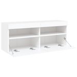 Casa si Gradina - Mobilier - Comode si corpuri - Comode - Comoda TV de perete cu lumini LED, alb, 100x30x40 cm - Infinity.ro