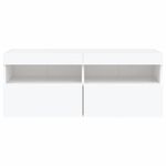 Casa si Gradina - Mobilier - Comode si corpuri - Comode - Comoda TV de perete cu lumini LED, alb, 100x30x40 cm - Infinity.ro