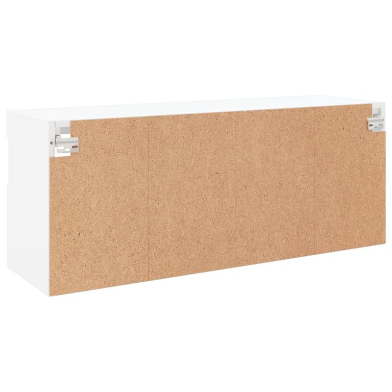 Casa si Gradina - Mobilier - Comode si corpuri - Comode - Comoda TV de perete cu lumini LED, alb, 100x30x40 cm - Infinity.ro
