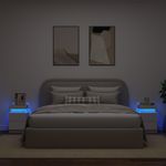 Casa si Gradina - Mobilier - Comode si corpuri - Noptiere - Noptiere cu lumini LED, 2 buc., alb, 35x39x55 cm - Infinity.ro