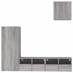 Casa si Gradina - Mobilier - Comode si corpuri - Comode - Unitati TV de perete, 4 piese, gri sonoma, lemn prelucrat - Infinity.ro