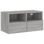 Casa si Gradina - Mobilier - Comode si corpuri - Comode - Unitati TV de perete, 4 piese, gri sonoma, lemn prelucrat - Infinity.ro