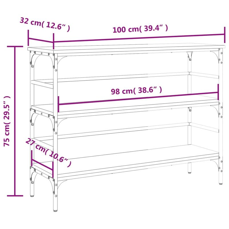 Casa si Gradina - Mobilier - Comode si corpuri - Console - Masuta consola, negru, 100x32x75 cm, lemn compozit - Infinity.ro