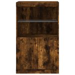 Casa si Gradina - Mobilier - Comode si corpuri - Comode - Servanta cu lumini LED, stejar fumuriu, 60,5x37x100 cm - Infinity.ro