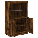 Casa si Gradina - Mobilier - Comode si corpuri - Comode - Servanta cu lumini LED, stejar fumuriu, 60,5x37x100 cm - Infinity.ro