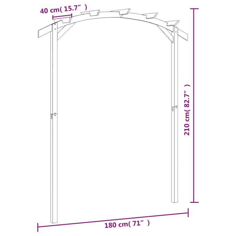 Casa si Gradina - Gradina si terasa - Decoratiuni exterior - Arcade - Pergola de gradina, 180 x 210 x 40 cm, lemn de pin tratat - Infinity.ro