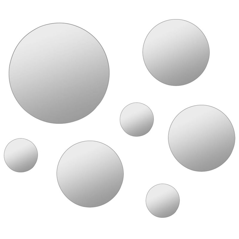 Casa si Gradina - Decoratiuni - Oglinzi - Set oglinda de perete, 7 piese, sticla, rotunda - Infinity.ro