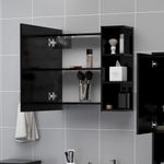 Casa si Gradina - Mobilier - Comode si corpuri - Masute de toaleta - Dulap de baie cu oglinda, negru, 62,5 x 20,5 x 64 cm, PAL - Infinity.ro