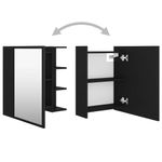Casa si Gradina - Mobilier - Comode si corpuri - Masute de toaleta - Dulap de baie cu oglinda, negru, 62,5 x 20,5 x 64 cm, PAL - Infinity.ro