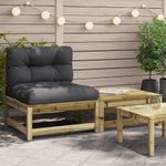 Casa si Gradina - Gradina si terasa - Mobilier exterior - Canapele si fotolii gradina - Canapea de gradina fara cotiere, cu perne și taburet, tratat natural, model armless sofa - Infinity.ro