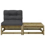 Casa si Gradina - Gradina si terasa - Mobilier exterior - Canapele si fotolii gradina - Canapea de gradina fara cotiere, cu perne și taburet, tratat natural, model armless sofa - Infinity.ro