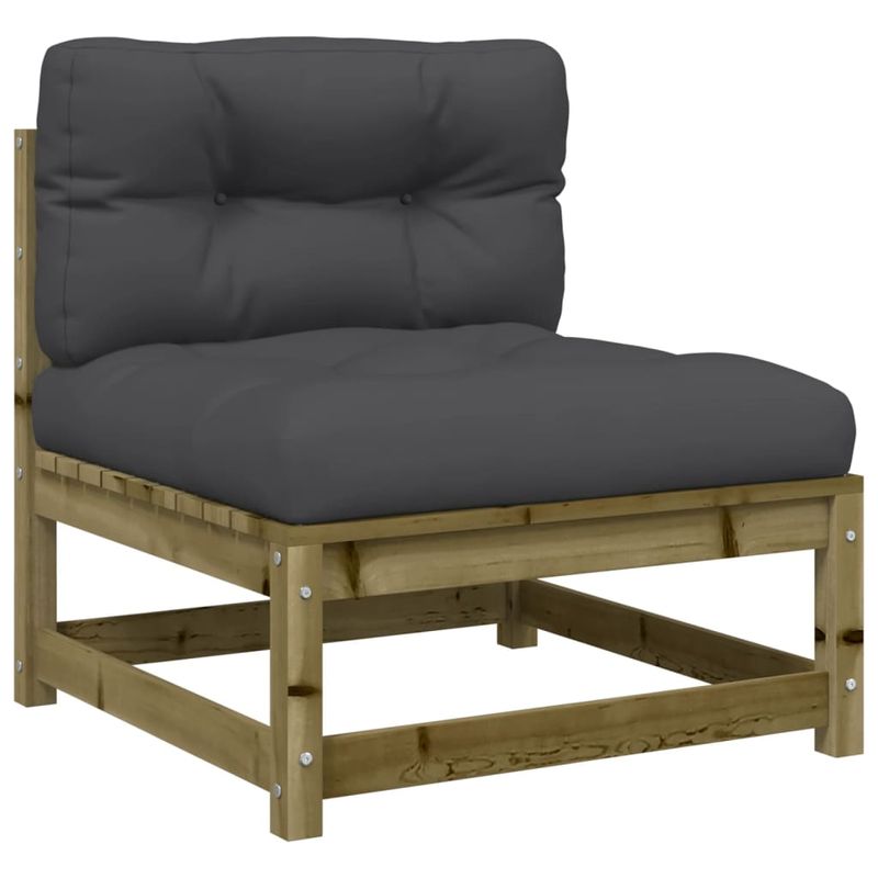 Casa si Gradina - Gradina si terasa - Mobilier exterior - Canapele si fotolii gradina - Canapea de gradina fara cotiere, cu perne și taburet, tratat natural, model armless sofa - Infinity.ro