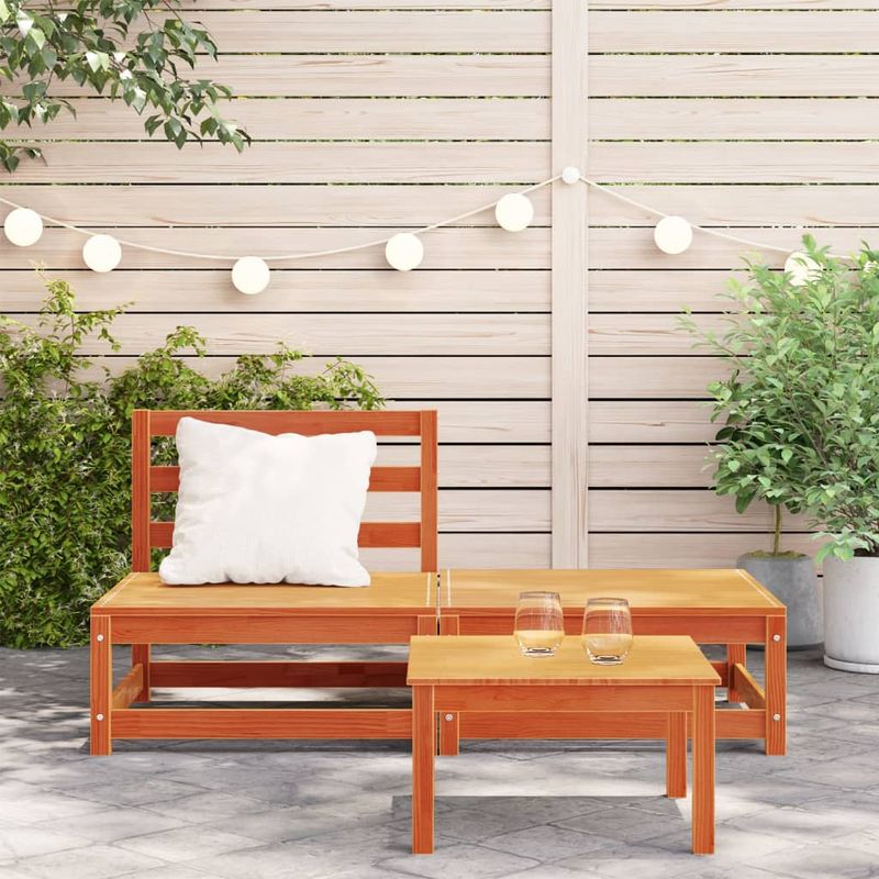 Casa si Gradina - Gradina si terasa - Mobilier exterior - Canapele si fotolii gradina - Canapea de gradina fara brate cu taburet, pin brun - Infinity.ro