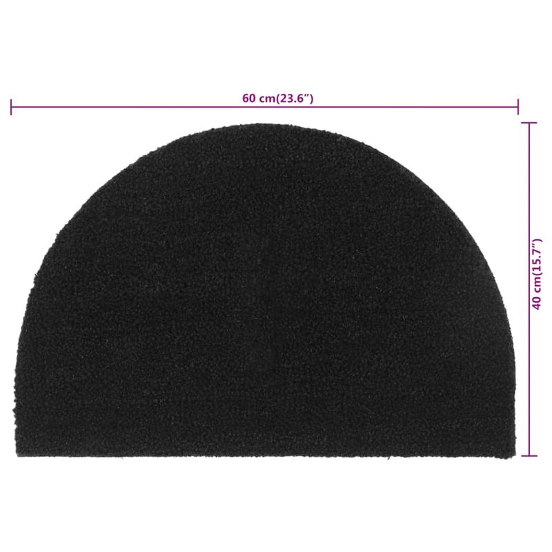 Casa si Gradina - Textile si covoare - Covoare - Covoare casa - Covoras de usa semirotund, negru, 40x60 cm, fibre de cocos - Infinity.ro
