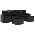 Casa si Gradina - Gradina si terasa - Mobilier exterior - Canapele si fotolii gradina - Set mobilier de gradina cu perne, 6 piese, negru, poliratan - Infinity.ro