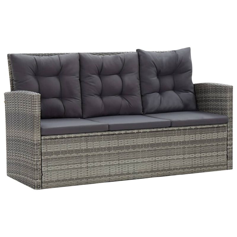 Casa si Gradina/Gradina si terasa/Mobilier exterior/Seturi mobila gradina - Set mobilier de exterior cu perne, 5 piese, gri, poliratan - Infinity.ro