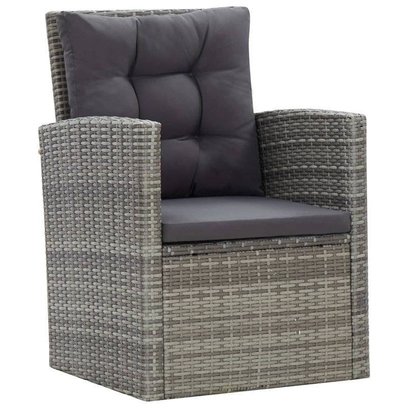 Casa si Gradina/Gradina si terasa/Mobilier exterior/Seturi mobila gradina - Set mobilier de exterior cu perne, 5 piese, gri, poliratan - Infinity.ro