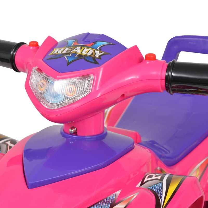 Jucarii, Copii si Bebe - Jucarii si jocuri - Jucarii de exterior - Masinute si vehicule pentru copii - ATV de plimbare pentru copii cu sunet si lumina roz si violet - Infinity.ro