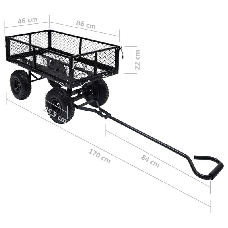 Casa si Gradina - Constructii - Depozitare, transport si protectie - Echipamente pentru transport si ridicat - Carucior manual de gradina, negru, 250 kg - Infinity.ro
