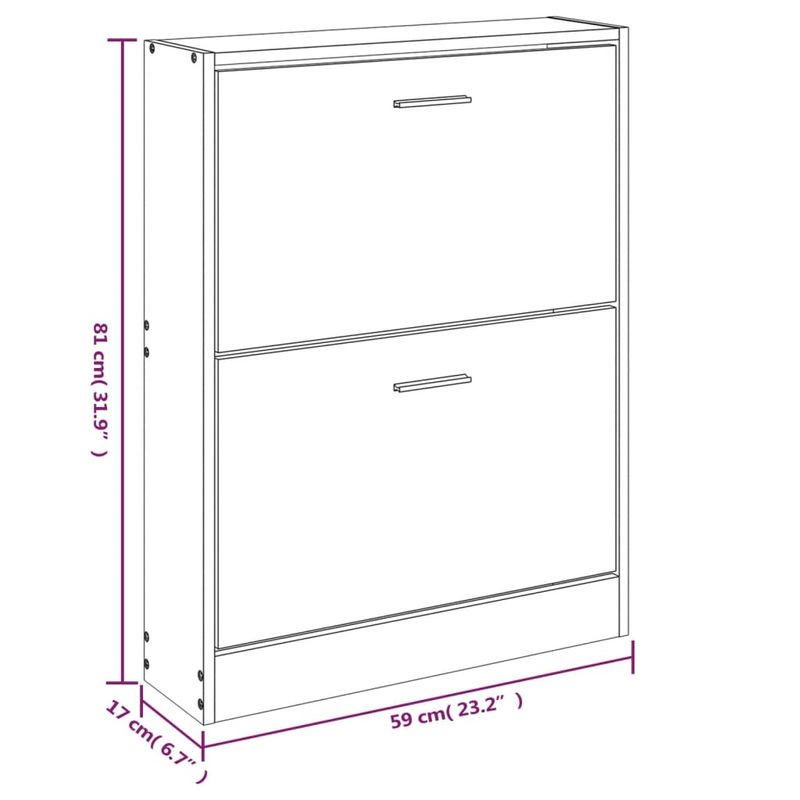 Casa si Gradina - Mobilier - Organizare si depozitare - Organizator incaltaminte - Pantofar, gri sonoma, 59x17x81 cm, lemn prelucrat - Infinity.ro