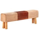 Casa si Gradina - Mobilier - Canapele si coltare - Banchete - Banca Bok gimnastica maro 160 cm piele naturala/lemn acacia, maro deschis - Infinity.ro