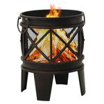 Casa si Gradina - Termice - Sobe, Seminee si accesorii - Seminee - Vatra de foc rustica, cu vatrai, Φ42x54 cm, otel - Infinity.ro