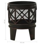 Casa si Gradina - Termice - Sobe, Seminee si accesorii - Seminee - Vatra de foc rustica, cu vatrai, Φ42x54 cm, otel - Infinity.ro