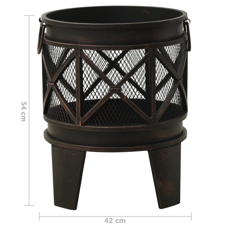 Casa si Gradina - Termice - Sobe, Seminee si accesorii - Seminee - Vatra de foc rustica, cu vatrai, Φ42x54 cm, otel - Infinity.ro