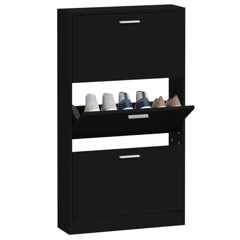 Casa si Gradina - Mobilier - Organizare si depozitare - Organizator incaltaminte - Pantofar, negru, 59x17x108 cm, lemn compozit - Infinity.ro