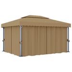 Casa si Gradina - Gradina si terasa - Umbrele si pavilioane - Pavilioane - Pavilion cu perdea, gri taupe, 4x3 m, aluminiu - Infinity.ro