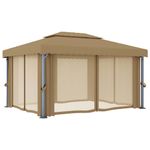 Casa si Gradina - Gradina si terasa - Umbrele si pavilioane - Pavilioane - Pavilion cu perdea, gri taupe, 4x3 m, aluminiu - Infinity.ro