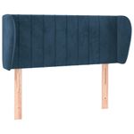 Casa si Gradina - Mobilier - Paturi si accesorii - Accesorii paturi - Tablie pat cu aripioare albastru inchis 103x23x78/88 cm catifea - Infinity.ro