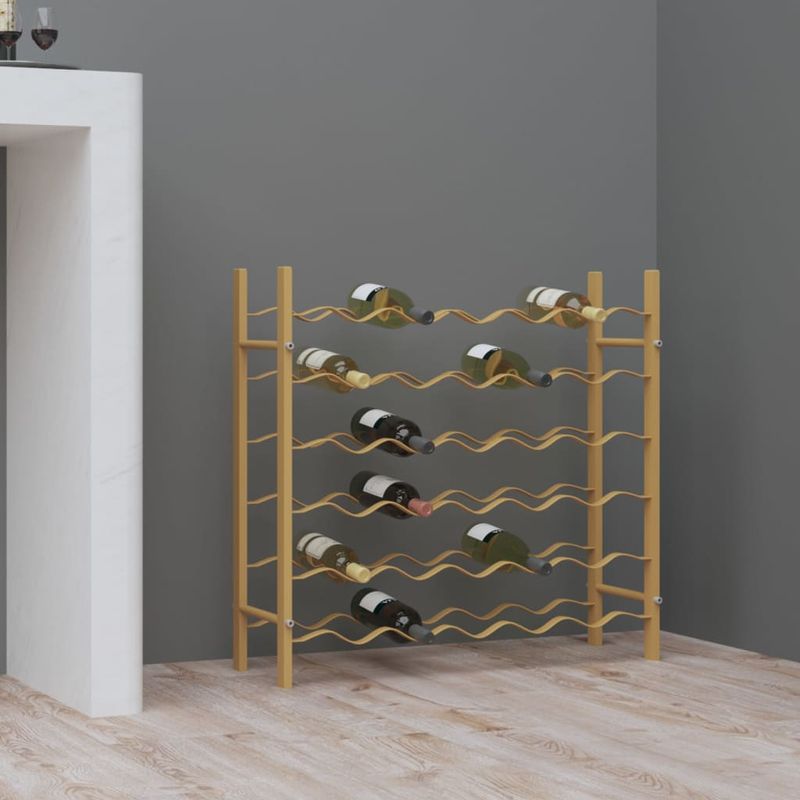 Casa si Gradina - Bucatarie si vesela - Accesorii bar - Suporturi bauturi - Suport sticle de vin pentru 36 sticle, auriu,metal - Infinity.ro