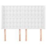 Casa si Gradina - Mobilier - Paturi si accesorii - Accesorii paturi - Tablie de pat cu aripioare, alb, 147x16x118/128 cm, piele eco - Infinity.ro