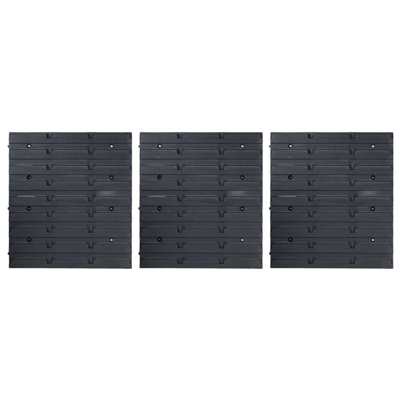 Casa si Gradina - Constructii - Depozitare, transport si protectie - Organizatoare si cutii scule - Set cutii depozitare, 48 piese, panouri perete, albastru&negru - Infinity.ro