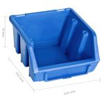 Casa si Gradina - Constructii - Depozitare, transport si protectie - Organizatoare si cutii scule - Set cutii depozitare, 48 piese, panouri perete, albastru&negru - Infinity.ro
