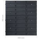 Casa si Gradina - Constructii - Depozitare, transport si protectie - Organizatoare si cutii scule - Set cutii depozitare, 48 piese, panouri perete, albastru&negru - Infinity.ro