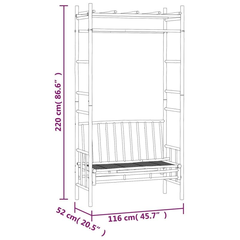 Casa si Gradina - Gradina si terasa - Mobilier exterior - Bancute de gradina - Banca de gradina cu pergola, 116 cm, bambus - Infinity.ro