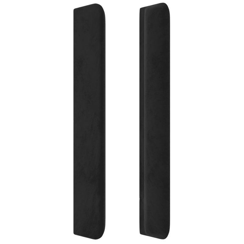 Casa si Gradina - Mobilier - Paturi si accesorii - Accesorii paturi - Tablie de pat cu aripioare, negru, 163x16x118/128 cm, catifea - Infinity.ro
