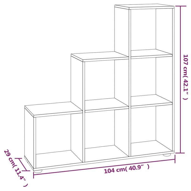 Casa si Gradina - Mobilier - Biblioteci si rafturi - Biblioteci - Biblioteca in trepte, stejar fumuriu, 107 cm, lemn compozit - Infinity.ro