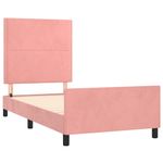 Casa si Gradina - Mobilier - Paturi si accesorii - Paturi - Cadru de pat cu tablie, roz, 90x190 cm, catifea - Infinity.ro